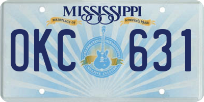 MS license plate OKC631