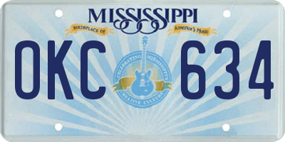 MS license plate OKC634