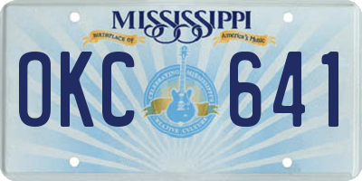MS license plate OKC641