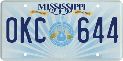 MS license plate OKC644