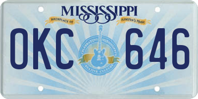 MS license plate OKC646