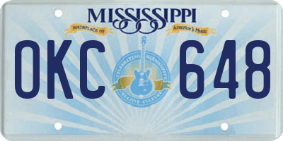 MS license plate OKC648
