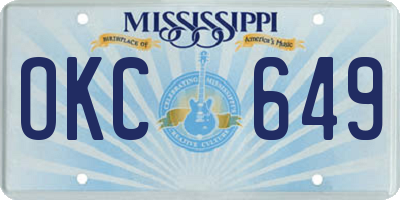 MS license plate OKC649