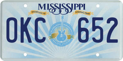 MS license plate OKC652