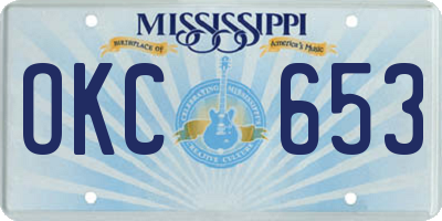 MS license plate OKC653