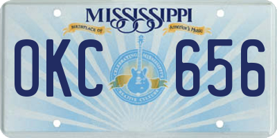 MS license plate OKC656