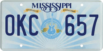 MS license plate OKC657