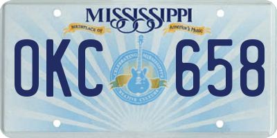 MS license plate OKC658