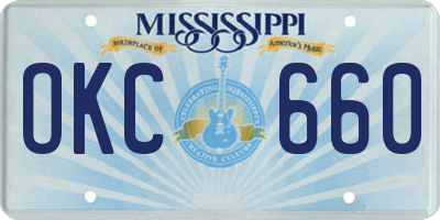 MS license plate OKC660