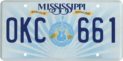 MS license plate OKC661