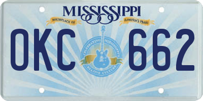 MS license plate OKC662