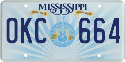 MS license plate OKC664