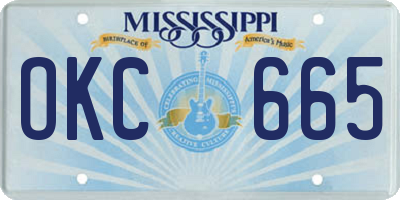 MS license plate OKC665