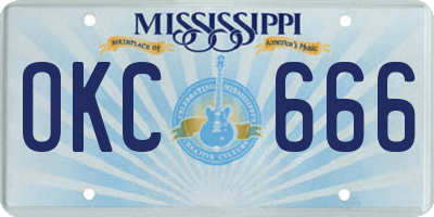 MS license plate OKC666