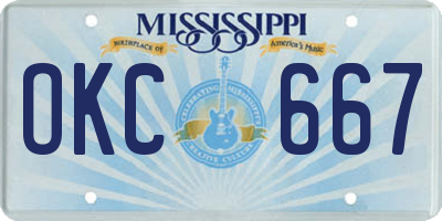 MS license plate OKC667