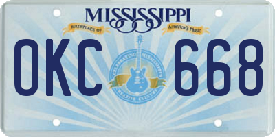 MS license plate OKC668