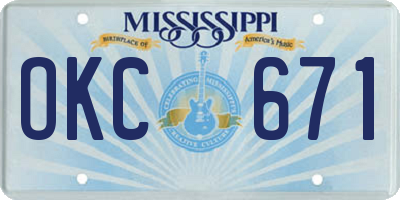 MS license plate OKC671