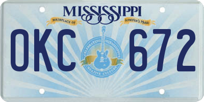 MS license plate OKC672