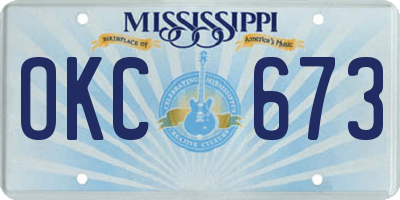 MS license plate OKC673