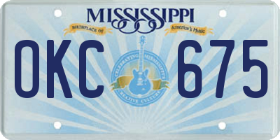 MS license plate OKC675