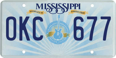 MS license plate OKC677