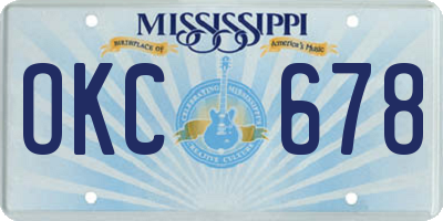 MS license plate OKC678
