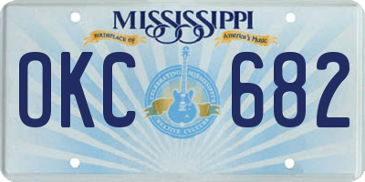 MS license plate OKC682