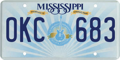 MS license plate OKC683