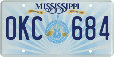 MS license plate OKC684