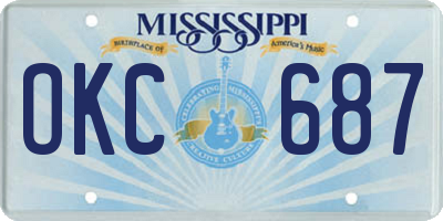 MS license plate OKC687