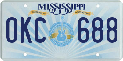MS license plate OKC688