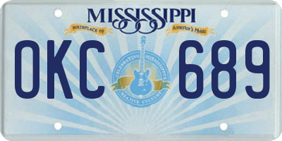 MS license plate OKC689
