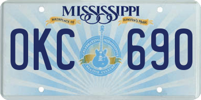 MS license plate OKC690