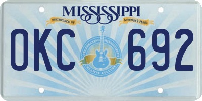 MS license plate OKC692