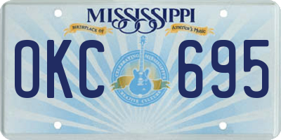 MS license plate OKC695
