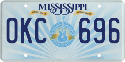 MS license plate OKC696