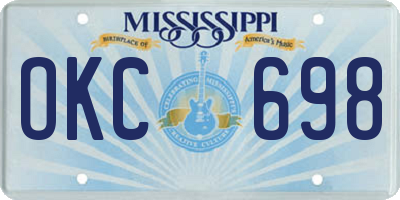 MS license plate OKC698