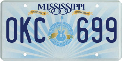 MS license plate OKC699