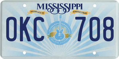 MS license plate OKC708