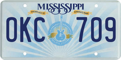 MS license plate OKC709