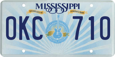 MS license plate OKC710