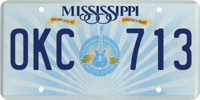 MS license plate OKC713