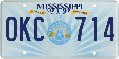 MS license plate OKC714
