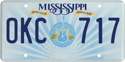MS license plate OKC717