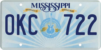 MS license plate OKC722