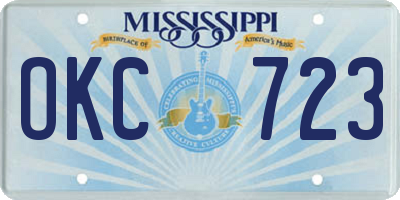 MS license plate OKC723