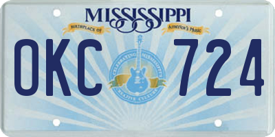 MS license plate OKC724