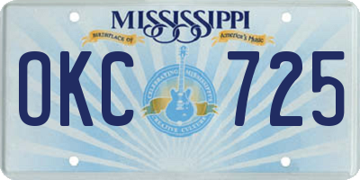 MS license plate OKC725