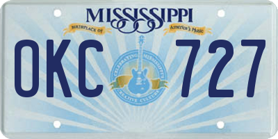 MS license plate OKC727
