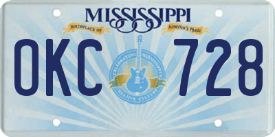 MS license plate OKC728